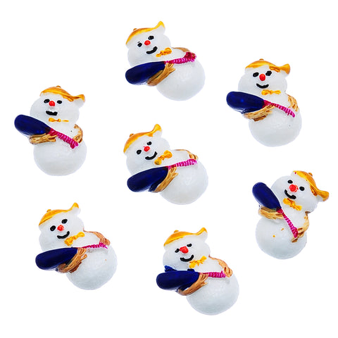 Sexy Sparkles 5 Pcs Christmas Holidays Resin Embellishment Findings (27.5mm x 20mm Snowman)