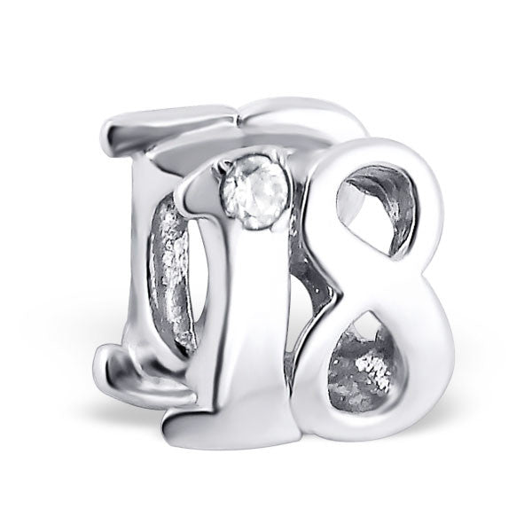 .925 Sterling Silver " eighteen (18)"  Charm Spacer Bead for Snake Chain Charm Bracelet - Sexy Sparkles Fashion Jewelry