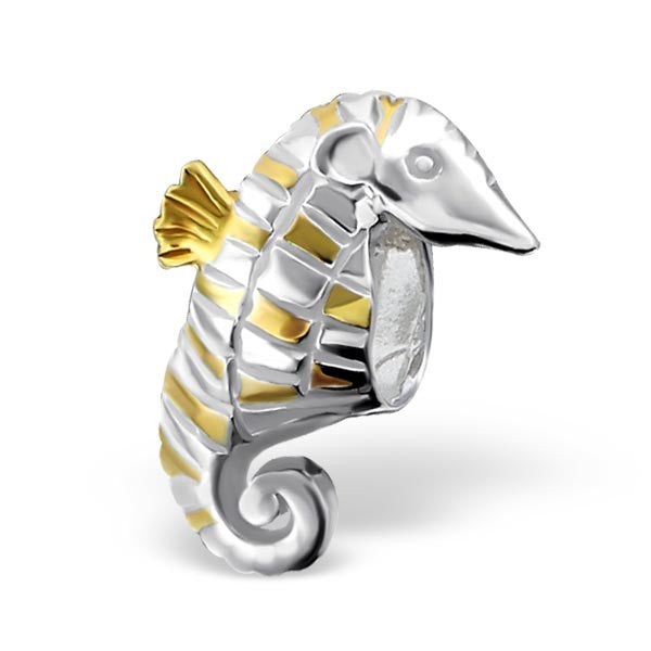 .925 Sterling Silver "Sea Horse"  Charm Spacer Bead for Snake Chain Charm Bracelet - Sexy Sparkles Fashion Jewelry