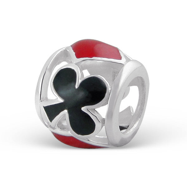 .925 Sterling Silver Ace of Spades Charm Spacer Bead for Snake Chain Charm Bracelet - Sexy Sparkles Fashion Jewelry