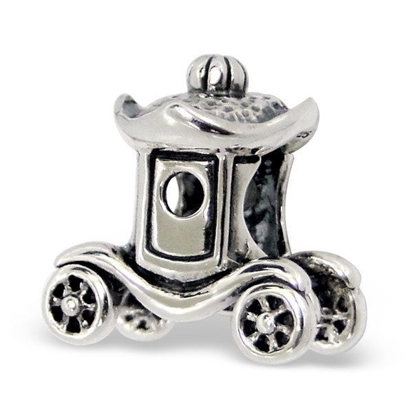 .925 Sterling Silver "Princess Carriage"  Charm Spacer Bead for Snake Chain Charm Bracelet - Sexy Sparkles Fashion Jewelry