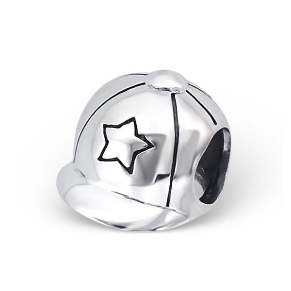 .925 Sterling Silver "Hat w/Star"  Charm Spacer Bead for Snake Chain Charm Bracelet - Sexy Sparkles Fashion Jewelry