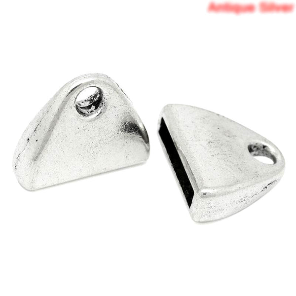 Sexy Sparkles 4 Pcs Connectors Findings Triangle Antique Silver 15mm
