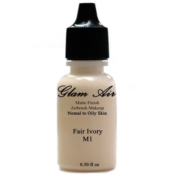 Glam Air Airbrush Makeup Foundation Water Based Matte M1 Fair Ivory Ideal for Normal to Oily Skin 0.50oz