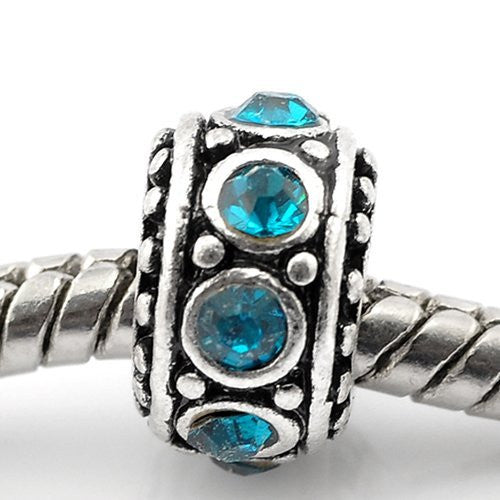 December Birthstone Spacer Bead Charm for european snake chain charm Bracelet - Sexy Sparkles Fashion Jewelry