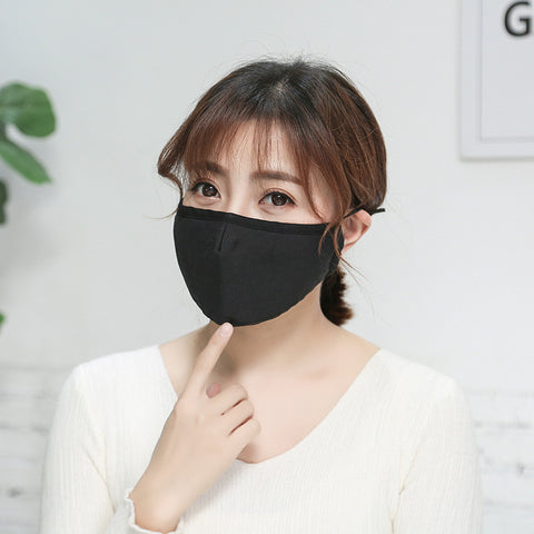 Black Cotton Mouth Mask Anti-Dust Reusable Washable 4 layers plus filters