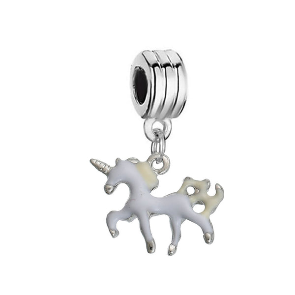 Unicorn Horse Dangling Charm Spacer Bead compatible with European Bracelets