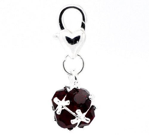 Dark purple Birthstone Dangle Charm Pendant for European Clip on Charm Jewelry w/ Lobster Clasp - Sexy Sparkles Fashion Jewelry - 1