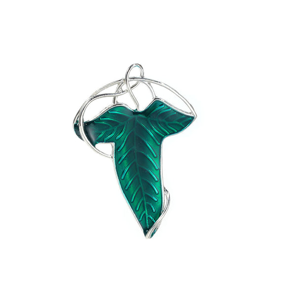 Green Leaf Elven Pin Brooch Pendant - Sexy Sparkles Fashion Jewelry - 1
