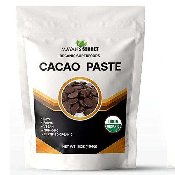 Cacao Paste USDA Organic Raw Wafers Bulk 1 Pound Cacao Paste Unsweetened, Vegan,