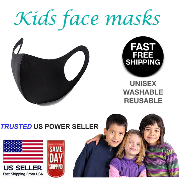 Boys Girls Kids Child Unisex Face Mask Reusable Washable Protective Mouth Spandex Mask