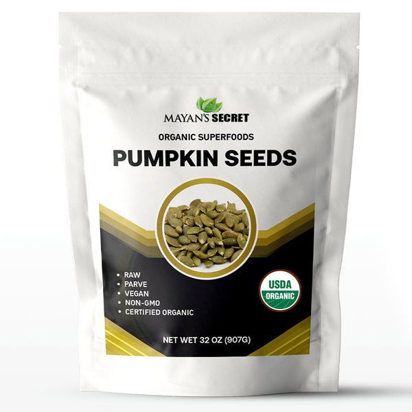 Mayan's Secret Superfoods Organic Pumpkin Seeds, 2 Lbs - Premium Quality | Fresh | Raw | Unsalted