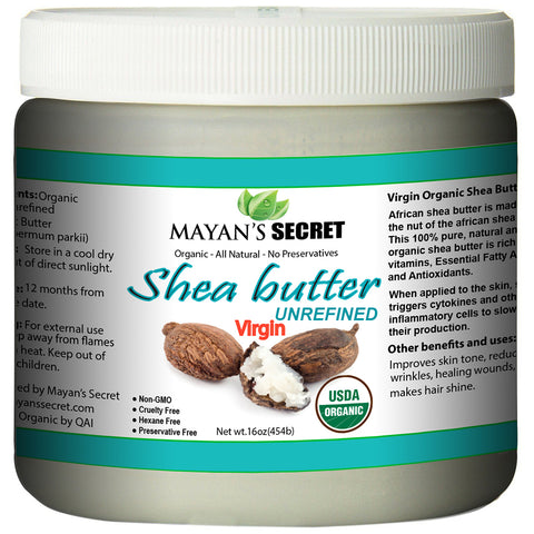 Shea Butter USDA Organic Certified, Raw, Unrefined Amazing for Skin Elasticity, Stretch Marks