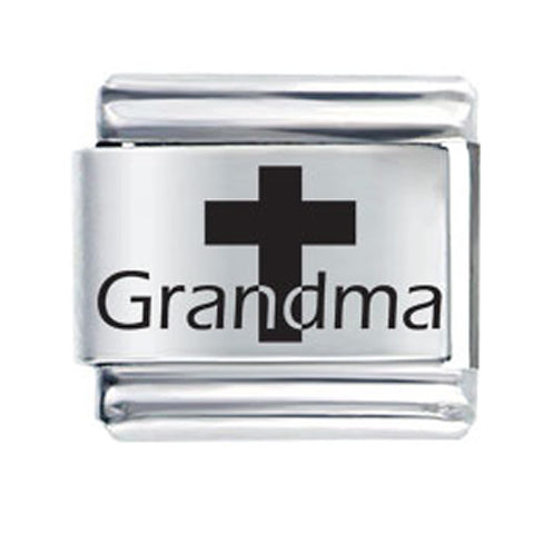 Religious Cross Grandma Italian Link Charm for Italian Bracelets - Sexy Sparkles Fashion Jewelry - 1