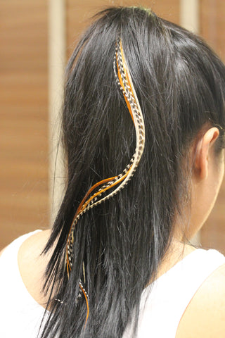 Sexy Sparkles Feather Hair Extensions, 100% Real Rooster Feathers, Long Natural Colors, 20 Feathers with Beads and Loop Tool Kit - Sexy Sparkles Fashion Jewelry - 4