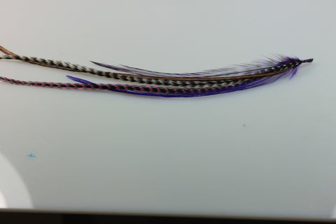 Feather Hair Extensions Five Purple & Violet 4''-6 Mix with Natural Browns Quality Salon Feathers for Hair Extension! - Sexy Sparkles Fashion Jewelry - 6