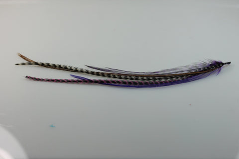 Feather Hair Extensions Five Purple & Violet 4''-6 Mix with Natural Browns Quality Salon Feathers for Hair Extension! - Sexy Sparkles Fashion Jewelry - 4
