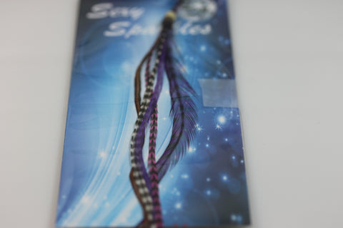 Feather Hair Extensions Five Purple & Violet 4''-6 Mix with Natural Browns Quality Salon Feathers for Hair Extension! - Sexy Sparkles Fashion Jewelry - 3