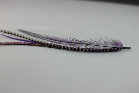Feather Hair Extensions Five Purple & Violet 4''-6 Mix with Natural Browns Quality Salon Feathers for Hair Extension! - Sexy Sparkles Fashion Jewelry - 5