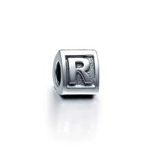Letter "R"Triangle European Bead Compatible for Most European Snake Chain Bracelets
