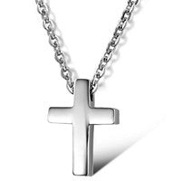 Sexy Sparkles Stainless Steel Tiny Cross Religious Pendant Necklace,Unisex, Silver-Tone 16inch  Chain or Children Boy Girl Teens