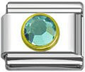March Crystal Birthstone Italian 9mm Charm Link for Bracelet - Sexy Sparkles Fashion Jewelry - 2