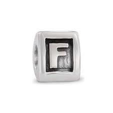 Letter "F"Triangle European Bead Compatible for Most European Snake Chain Bracelets - Sexy Sparkles Fashion Jewelry