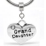 Heart 2 Sided w/  Crystal Stones Grand Daughter Charm - Sexy Sparkles Fashion Jewelry - 2