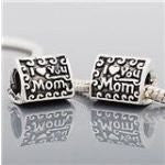 I Love You Mom 3 Sided European Bead Compatible for Most European Snake Chain Charm Bracelet - Sexy Sparkles Fashion Jewelry - 2