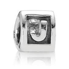 Letter "J" Triangle European Bead Compatible for Most European Snake Chain Bracelets