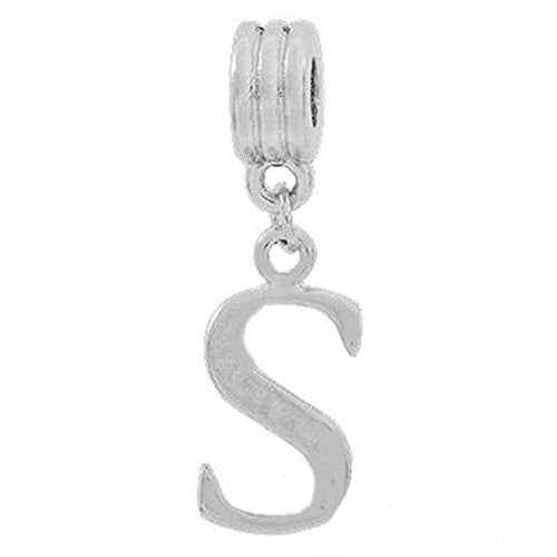 Alphabet Spacer Charm Beads Letter S for Snake Chain Bracelets