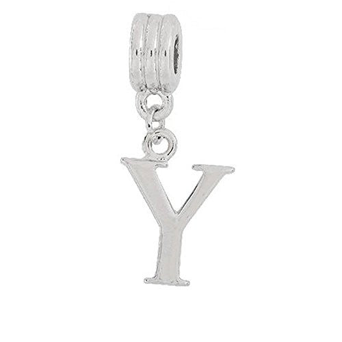 Alphabet Spacer Charm Beads Letter y for Snake Chain Bracelets