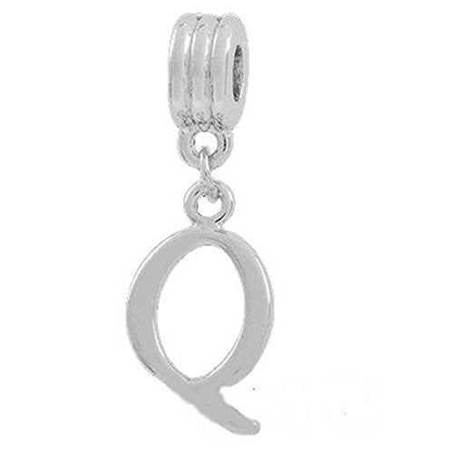 Alphabet Spacer Charm Beads Letter Q for Snake Chain Bracelets