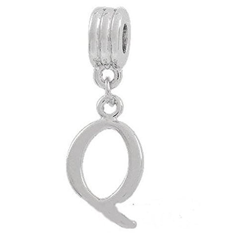 Alphabet Spacer Charm Beads Letter Q for Snake Chain Bracelets - Sexy Sparkles Fashion Jewelry - 1