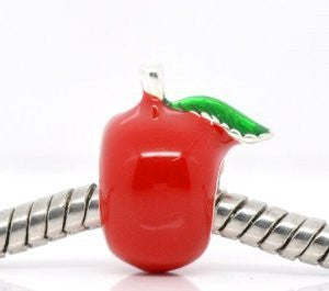 Red Apple Enamel European Bead Compatible for Most European Snake Chain Bracelet - Sexy Sparkles Fashion Jewelry - 4
