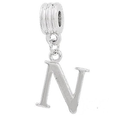 Alphabet Spacer Charm Beads Letter N for Snake Chain Bracelets