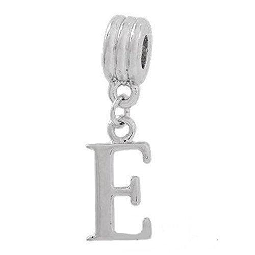 Alphabet Spacer Charm Beads Letter E for Snake Chain Bracelets
