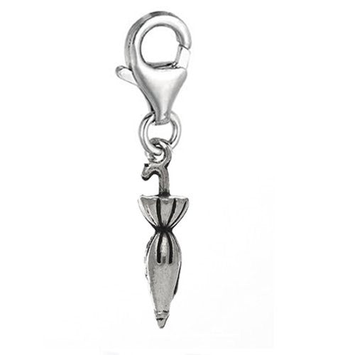 Clip-on Umbrella Dangle Charm Pendant for European Clip on Charm Jewelry w/ Lobster Clasp
