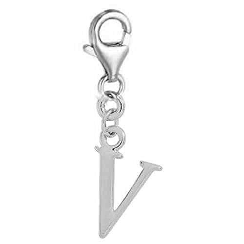 Dangling Letter V Clip on Pendant Charm for Bracelet or Necklace - Sexy Sparkles Fashion Jewelry - 1