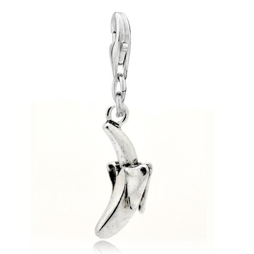 Clip on Peeled Banana Charm Pendant for European Clip on Charm Jewelry w/ Lobster Clasp - Sexy Sparkles Fashion Jewelry