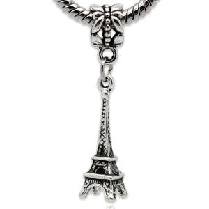 Set of Three (3) Charms Trip to Paris Charm Beads For Snake Chain Bracelet - Sexy Sparkles Fashion Jewelry - 3