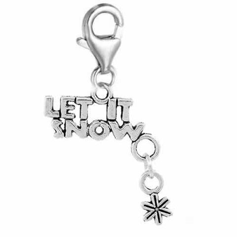 Let If Snow Pendant for European Clip on Charm Jewelry w/ Lobster Clasp - Sexy Sparkles Fashion Jewelry - 2
