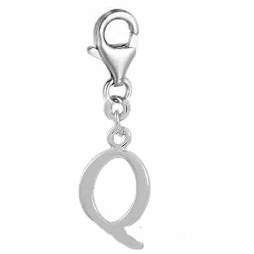 Dangling Letter Q Clip on Pendant Charm for Bracelet or Necklace - Sexy Sparkles Fashion Jewelry - 1