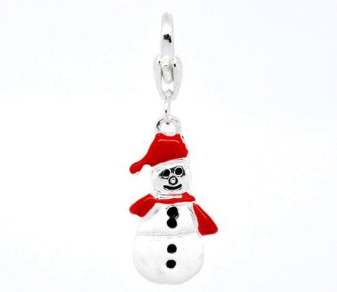 Clip on Christmas Snowman Charm for European Jewelry w/ Lobster Clasp - Sexy Sparkles Fashion Jewelry - 4