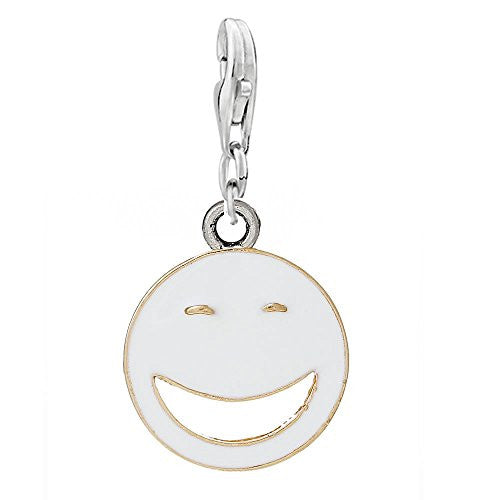 Smiling Face Clip On For Bracelet Charm Pendant for European Charm Jewelry w/ Lobster Clasp - Sexy Sparkles Fashion Jewelry