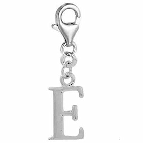 Dangling Letter E Clip on Pendant Charm for Bracelet or Necklace - Sexy Sparkles Fashion Jewelry - 1