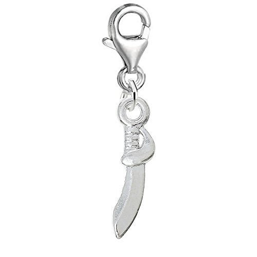 Sword Knife Clip on Pendant Charm for Bracelet or Necklace - Sexy Sparkles Fashion Jewelry
