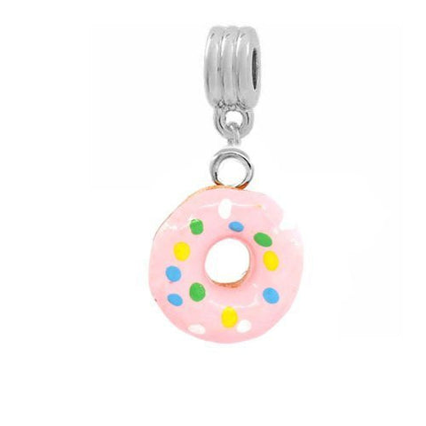 Light Pink Donut Dangle European Bead Compatible for Most European Snake Chain Bracelet - Sexy Sparkles Fashion Jewelry - 2
