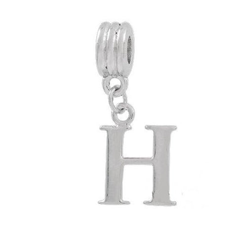 Alphabet Spacer Charm Beads Letter H for Snake Chain Bracelets - Sexy Sparkles Fashion Jewelry - 2