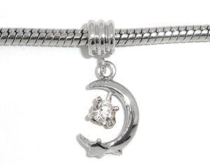 Moon and Star Dangle Bead European Bead Compatible for Most European Snake Chain Charm Bracelet - Sexy Sparkles Fashion Jewelry - 3